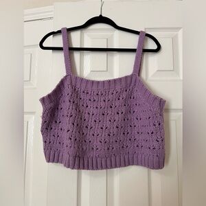 Eloquii lilac crochet crop tank size 22/24